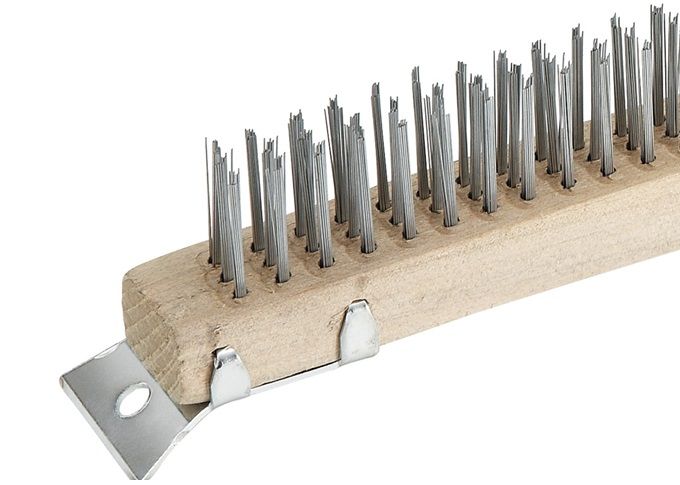 Winco Scratch Brush With Steel Bristles, 14 Inch -- 12 Per Case