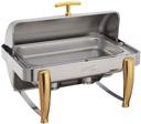 Winco Virtuoso Stainless Steel Extra Heavyweight Roll Top Full Size Chafer, 8 Quart