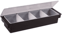 Winco Black Plastic Base 4 Compartment Condiment Holder, 19 3/8 x 6 1/4 x 3 3/4 inch