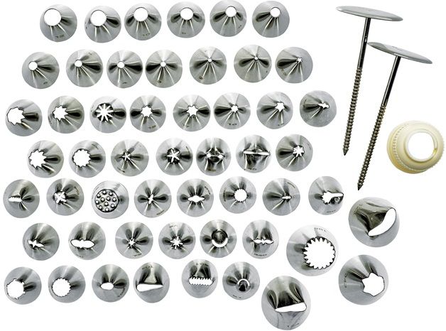 Winco Stainless Steel 52-tip Cream Nozzle Cake Decorating Set, 1 Set
