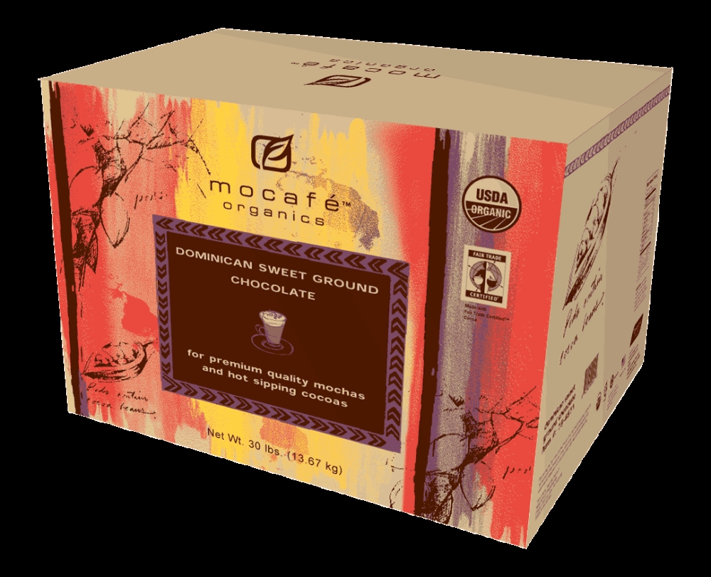 Mocafe Organic Fair Trade Dominican Sweet Ground Chocolate, 30 Pound.