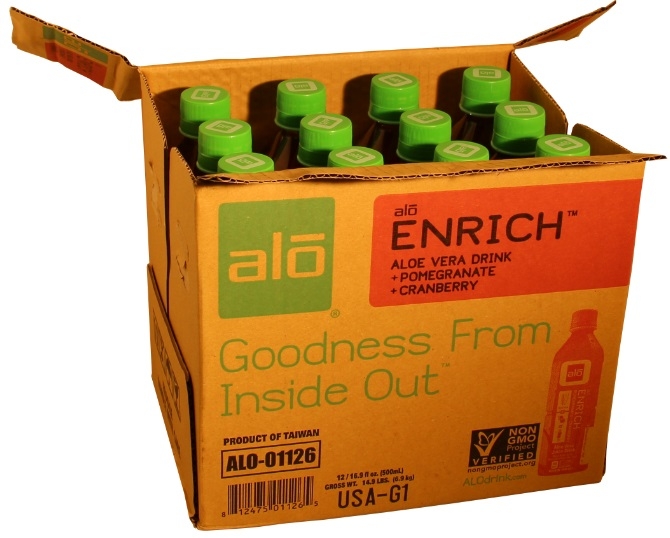 Alo Enrich Pomegranate Cranberry Aloe Vera Juice Drink, 16.9 Fluid Ounce -- 12 per case