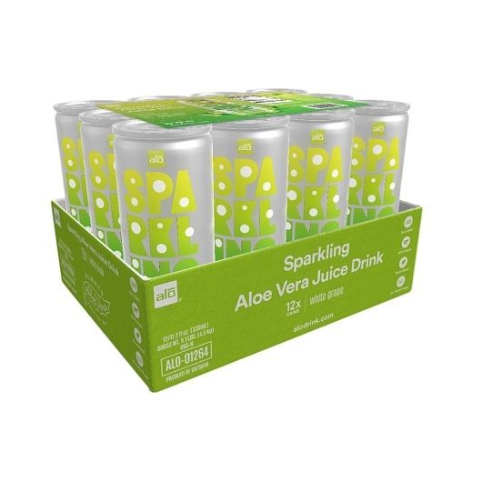 Alo Sparkling White Grape Aloe Vera Juice Drink, 11.2 Ounce -- 12 per case