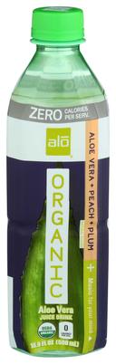 Alo Organic Peach Plus Plum Aloe Vera Juice Drink, 16.9 Ounce -- 12 per case