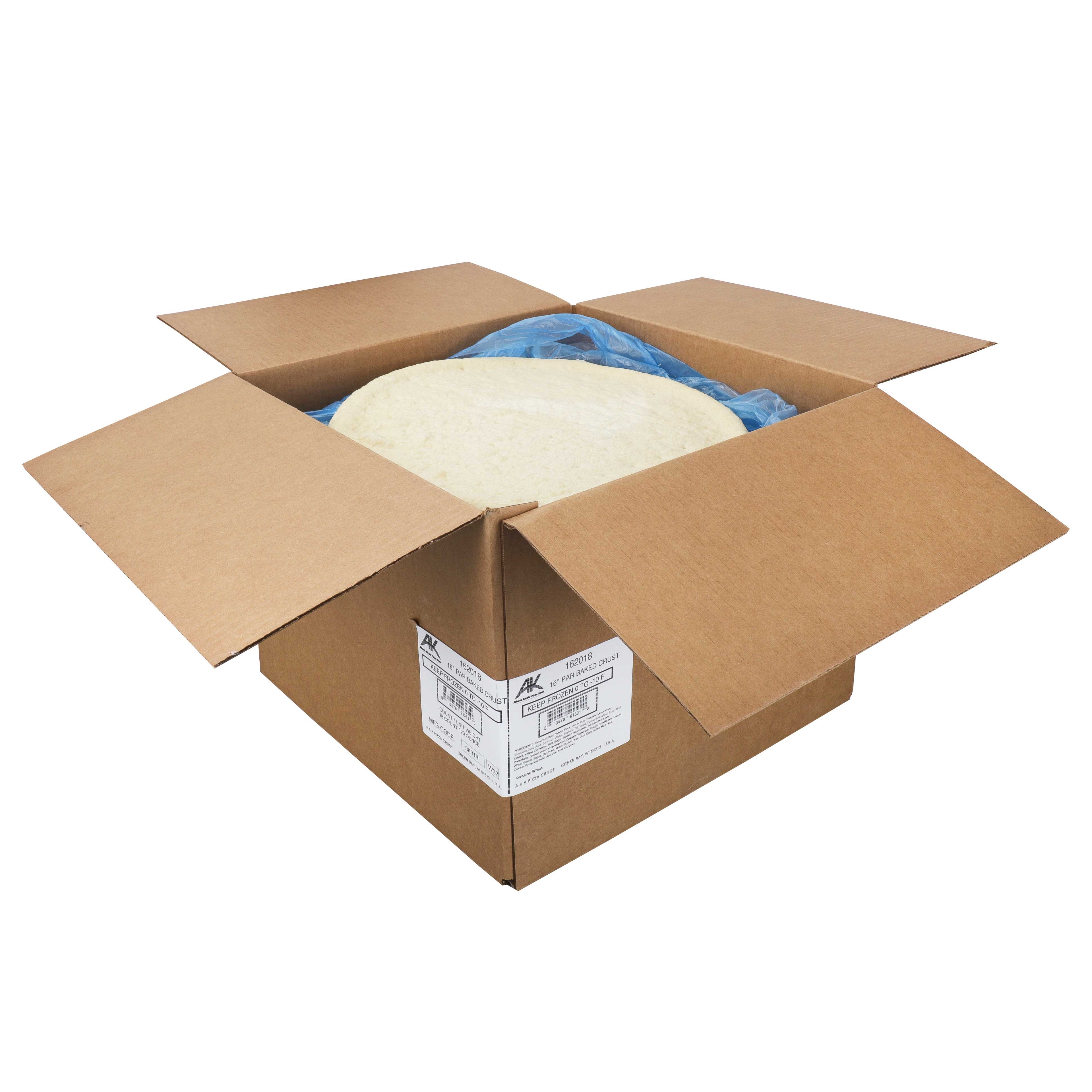 Alive and Kicking Par Baked Pizza Crust, 16 inch -- 18 per case.