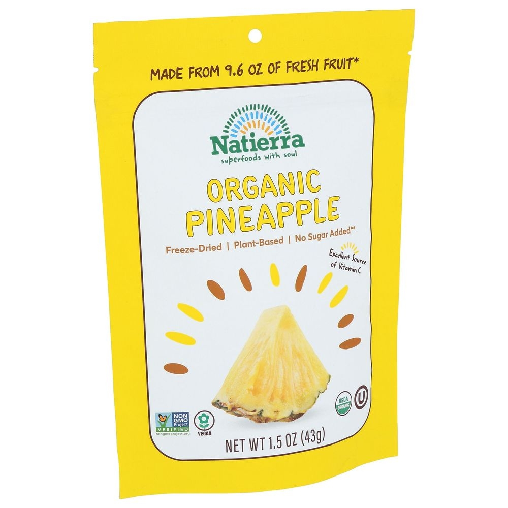 Natierra Organic Freeze Dried Pineapple, 1.5 Ounce -- 12 per case