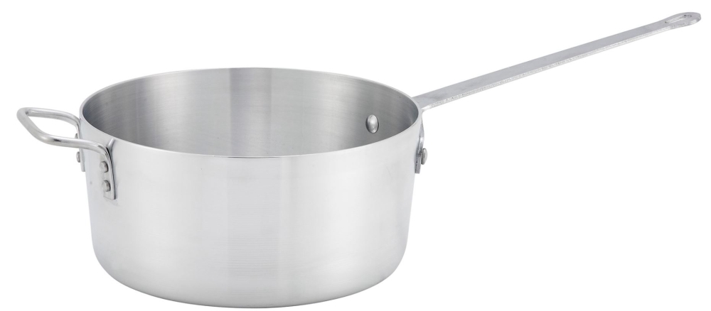 Winco Tapered Aluminum Sauce Pan with Helper Handle, 7 Quart