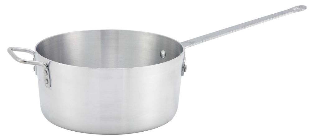 Winco Tapered Aluminum Sauce Pan With Helper Handle, 7 Quart