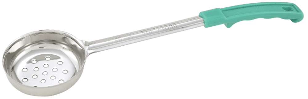 Winco One Piece Stainless Steel Perforated Green Handle Portion Controller, 4 Ounce -- 12 Per Case
