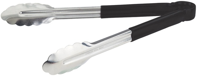 Winco Heavy Duty Utility Tong With Plastic Black Handle, 12 Inch