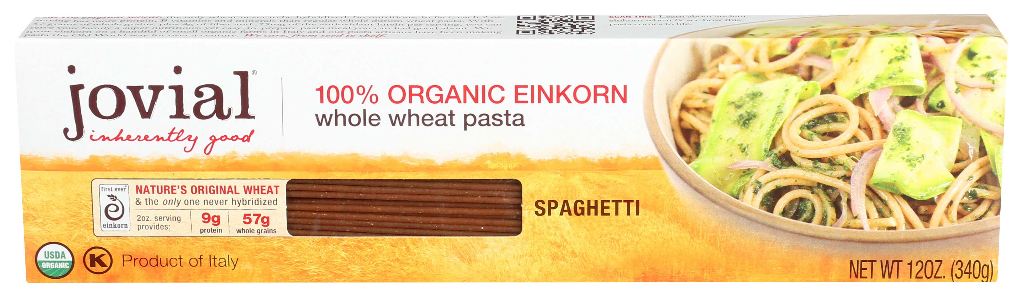 Jovial Organic Whole Grain Einkorn Spaghetti Pasta, 12 Ounce -- 12 Per Case