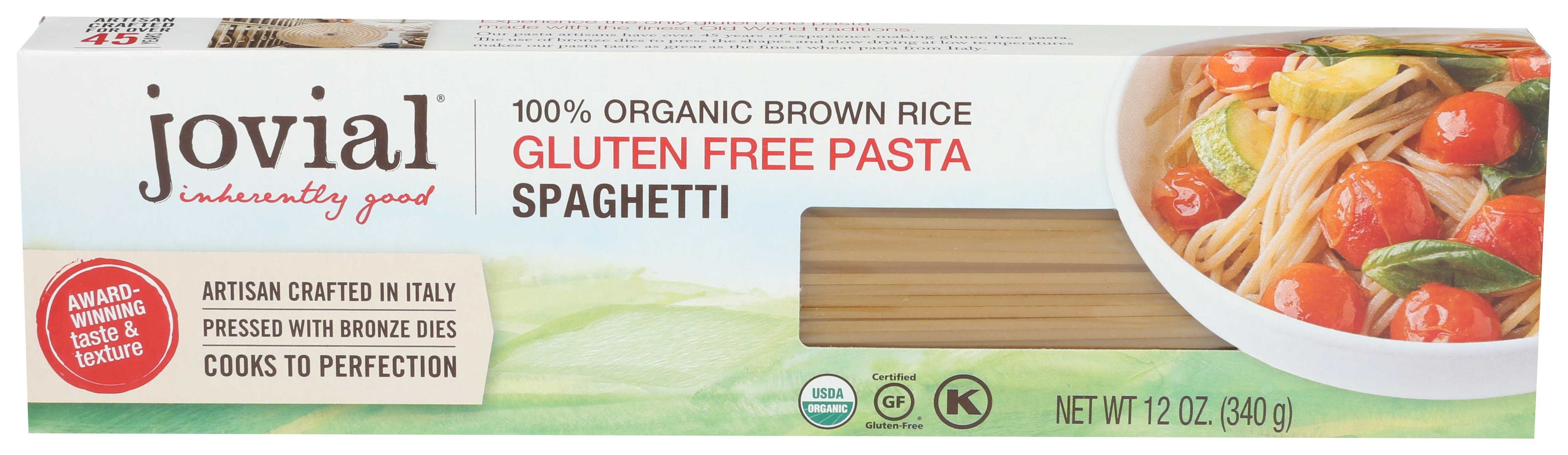 Jovial Organic Brown Rice Spaghetti Pasta, 12 Ounce -- 12 Per Case