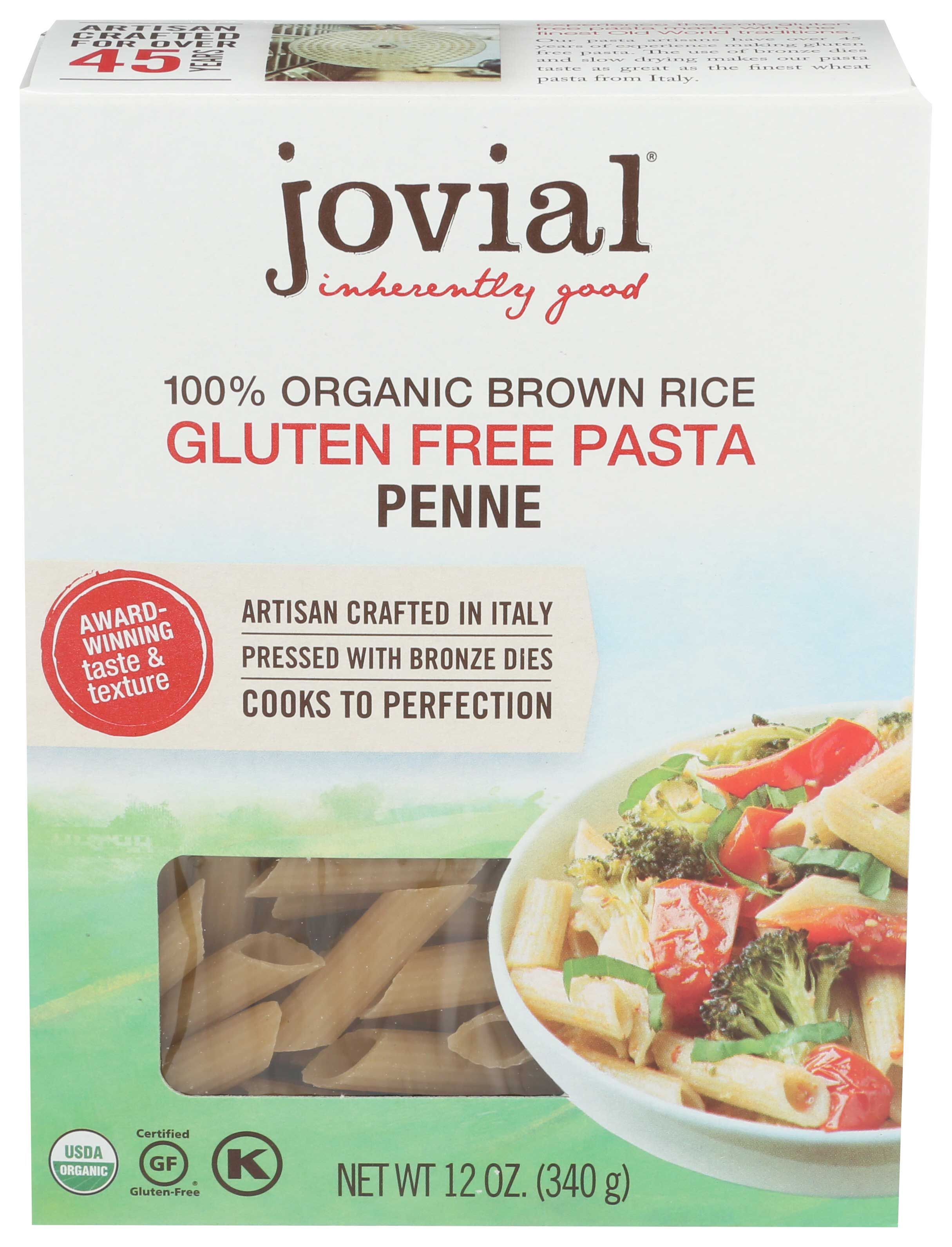 Jovial Organic Brown Rice Penne Rigate Pasta, 12 Ounce -- 12 Per Case