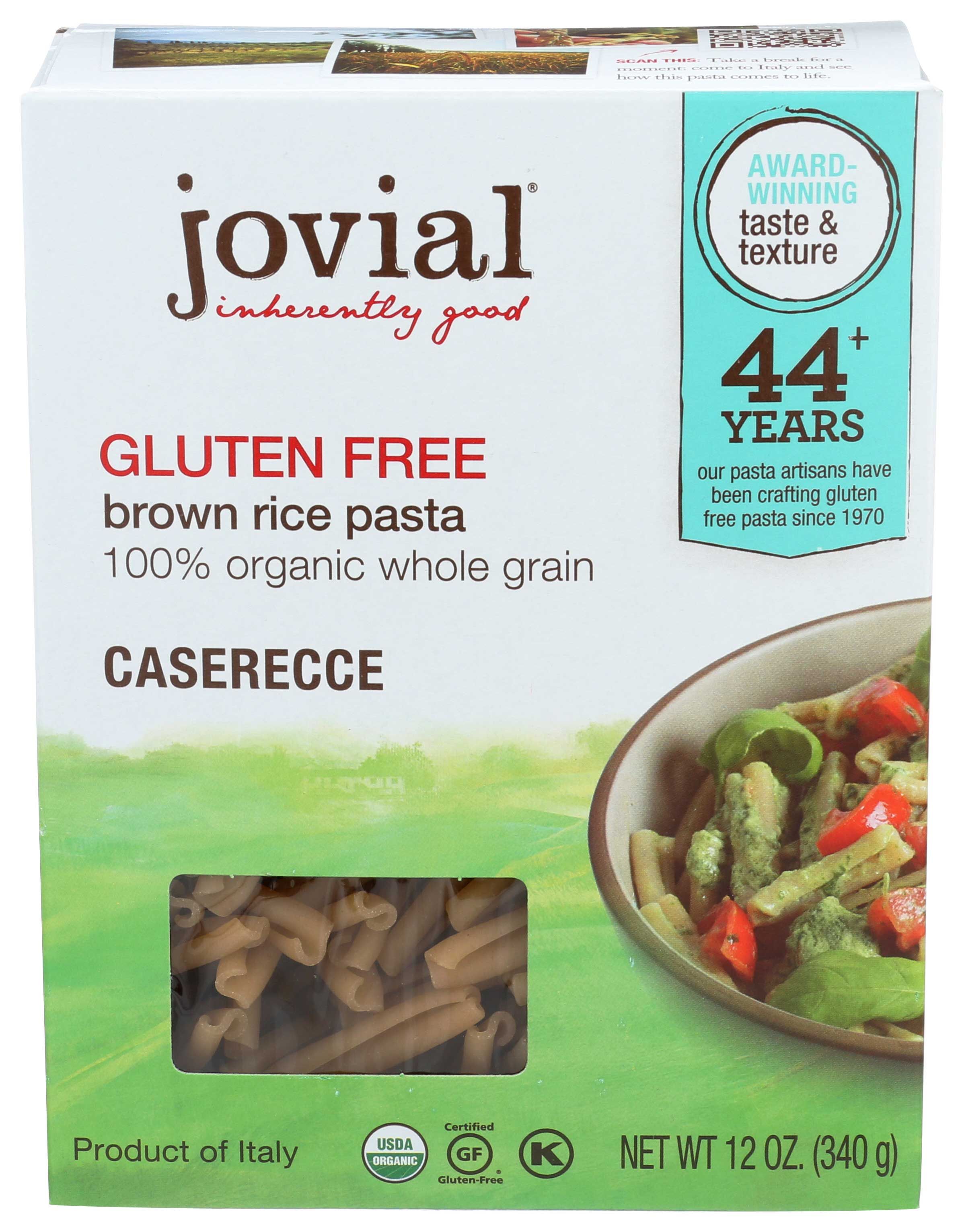 Jovial Organic Brown Rice Caserecce Pasta, 12 Ounce -- 12 Per Case