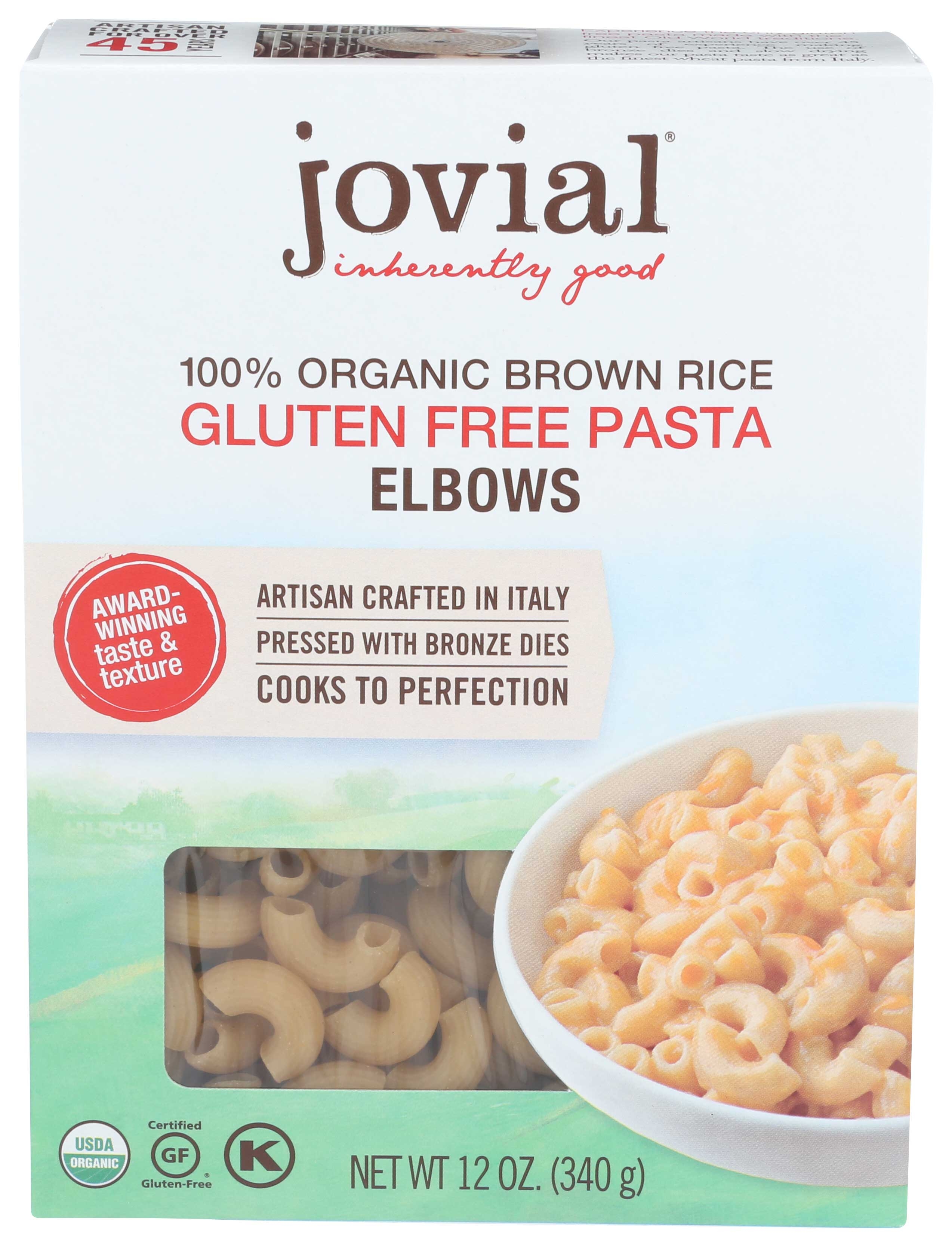 Jovial Organic Brown Rice Elbow Pasta, 12 Ounce -- 12 per case.