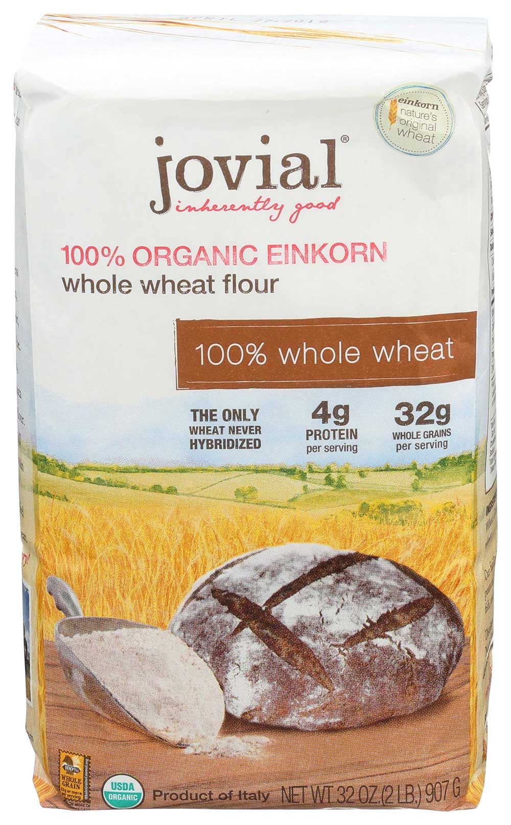 Jovial Organic Einkorn Whole Wheat Flour, 32 Ounce -- 10 per case.