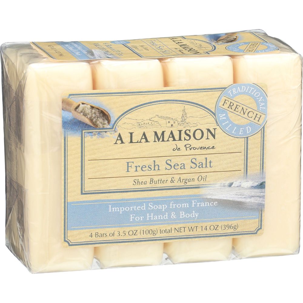 A La Maison 3.5 Ounce Fresh Sea Salt Bar Soap, 4 count