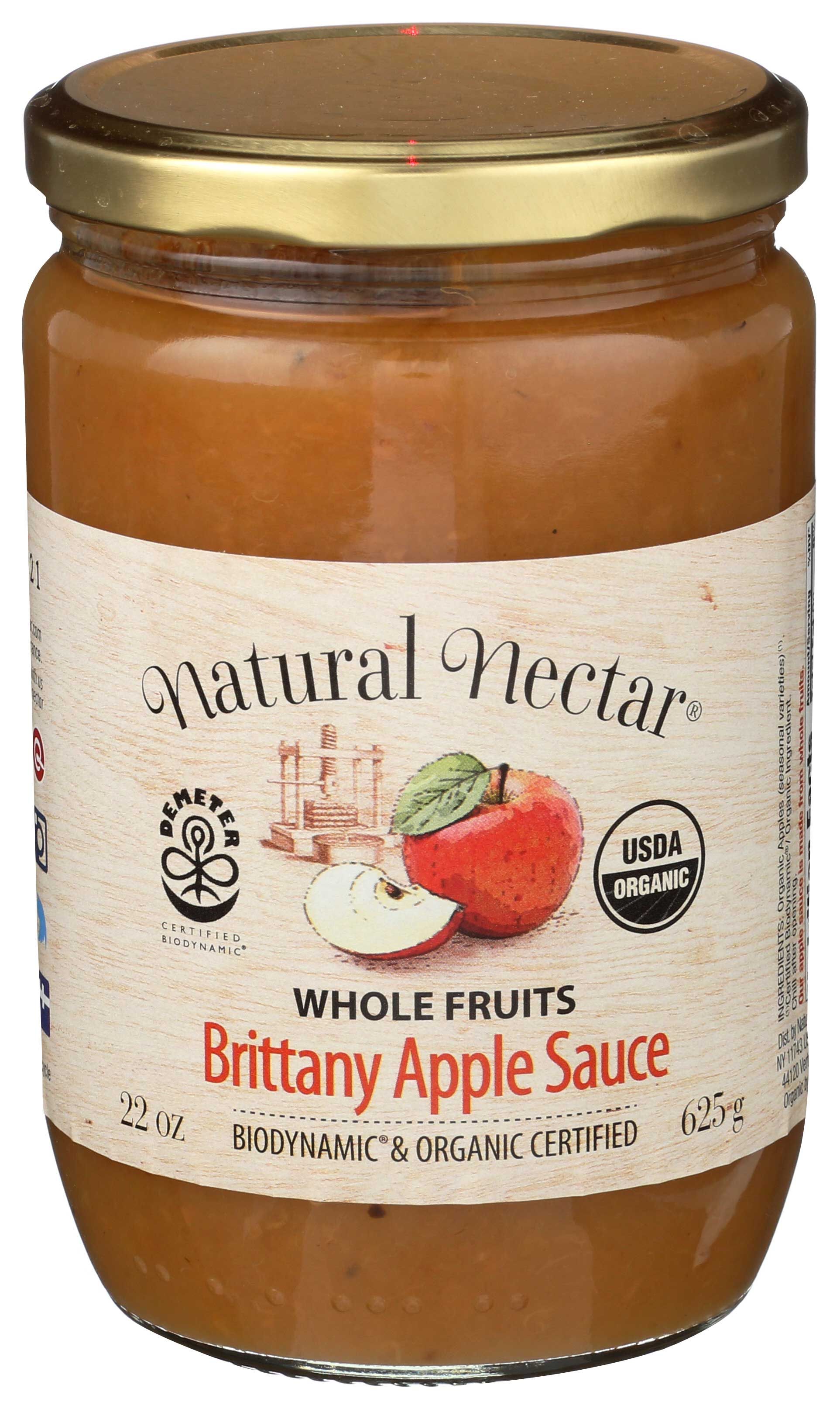 Natural Nectar Biodynamic Organic Brittany Apple Sauce, 22 Ounce -- 6 Per Case