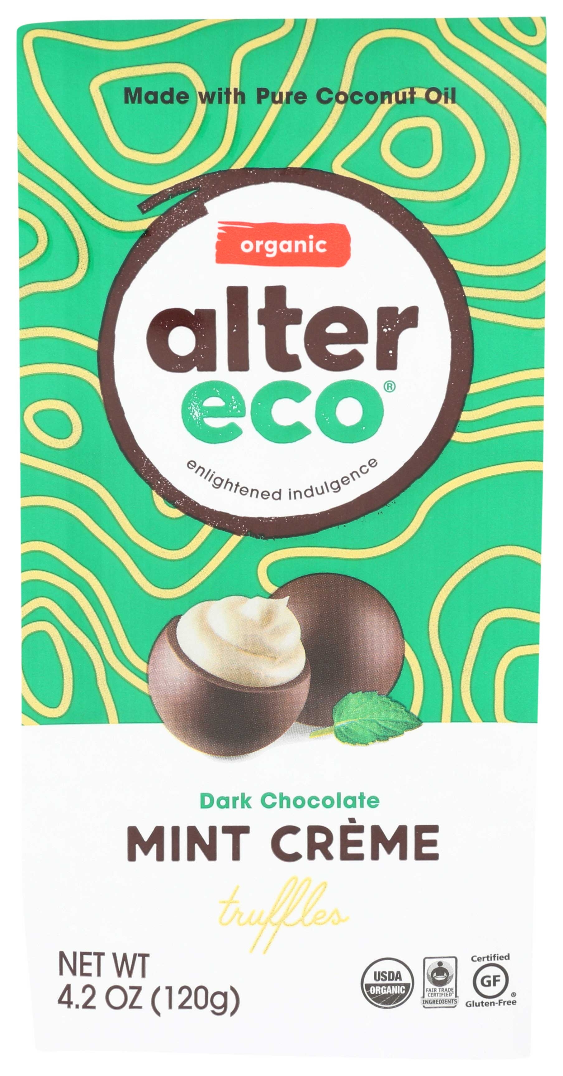 Alter Eco Organic Mint Creme Dark Chocolate Truffle, 4.2 Ounce -- 8 per case