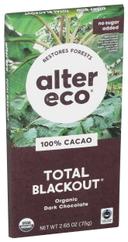 Alter Eco Organic Total Blackout 100 Percent Cacao Dark Chocolate, 2.65 Ounce -- 12 per case