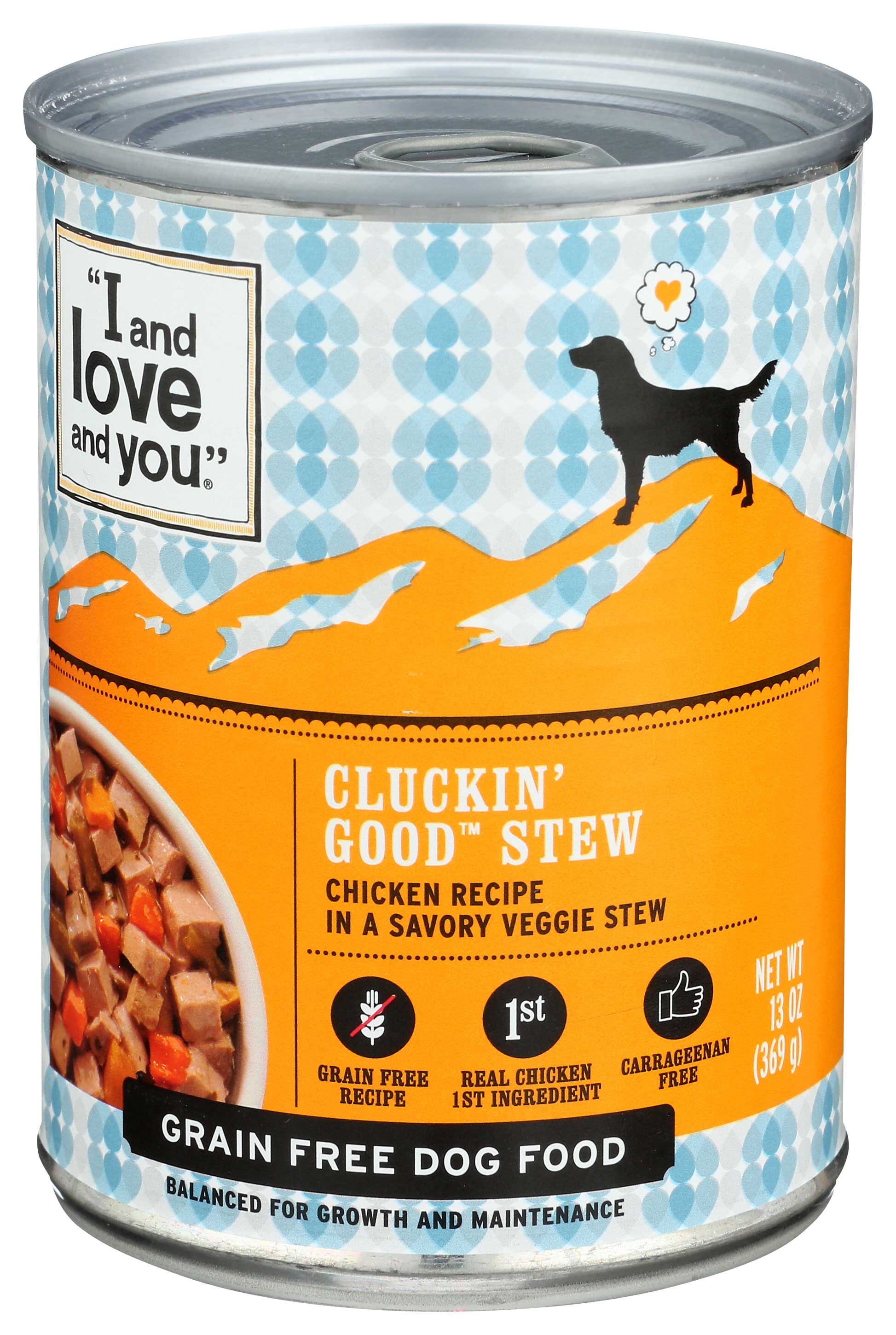 I And Love And You Cluckin Good Chicken Stew Canned Wet Dog Food, 13 Ounce -- 12 Per Case