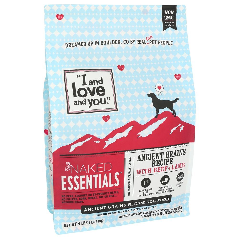 I And Love And You Naked Essentials Ancient Grains Beef And Lamb Dog Food, 4 Pound -- 4 Per Case