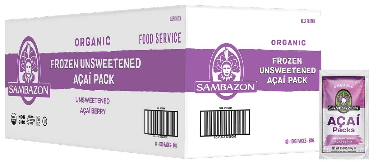 Sambazon Organic Unsweetened Acai Pack, 80 count per pack