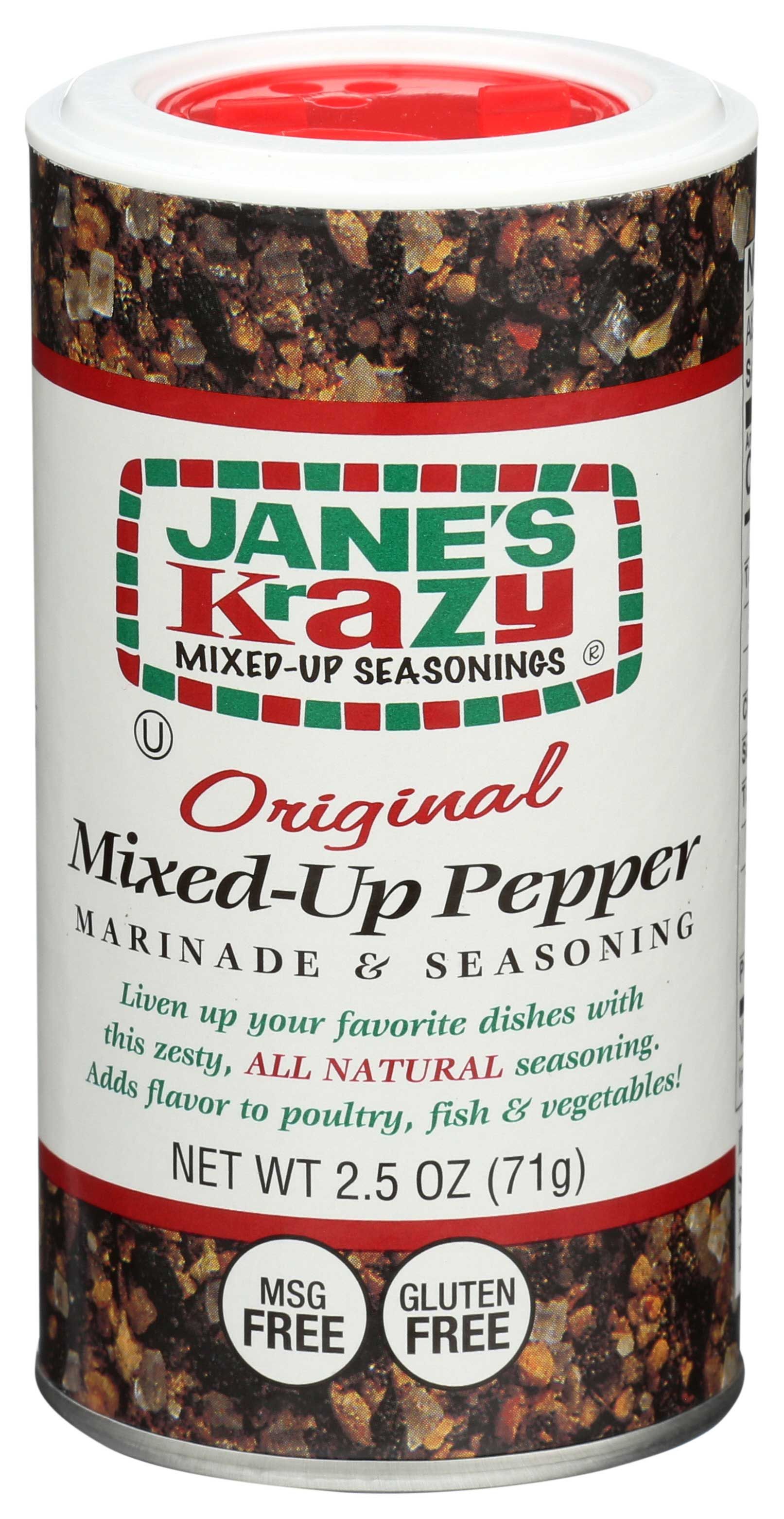 Jane's Krazy Original Mixed Up Pepper Seasoning, 2.5 Ounce -- 12 Per Case