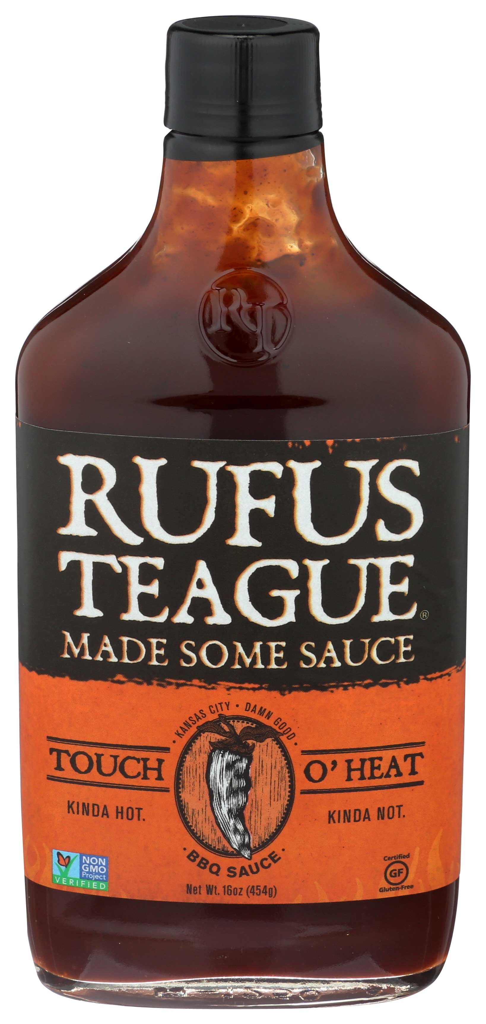 Rufus Teague Touch O Heat BBQ Sauce, 16 Ounce -- 6 per case.