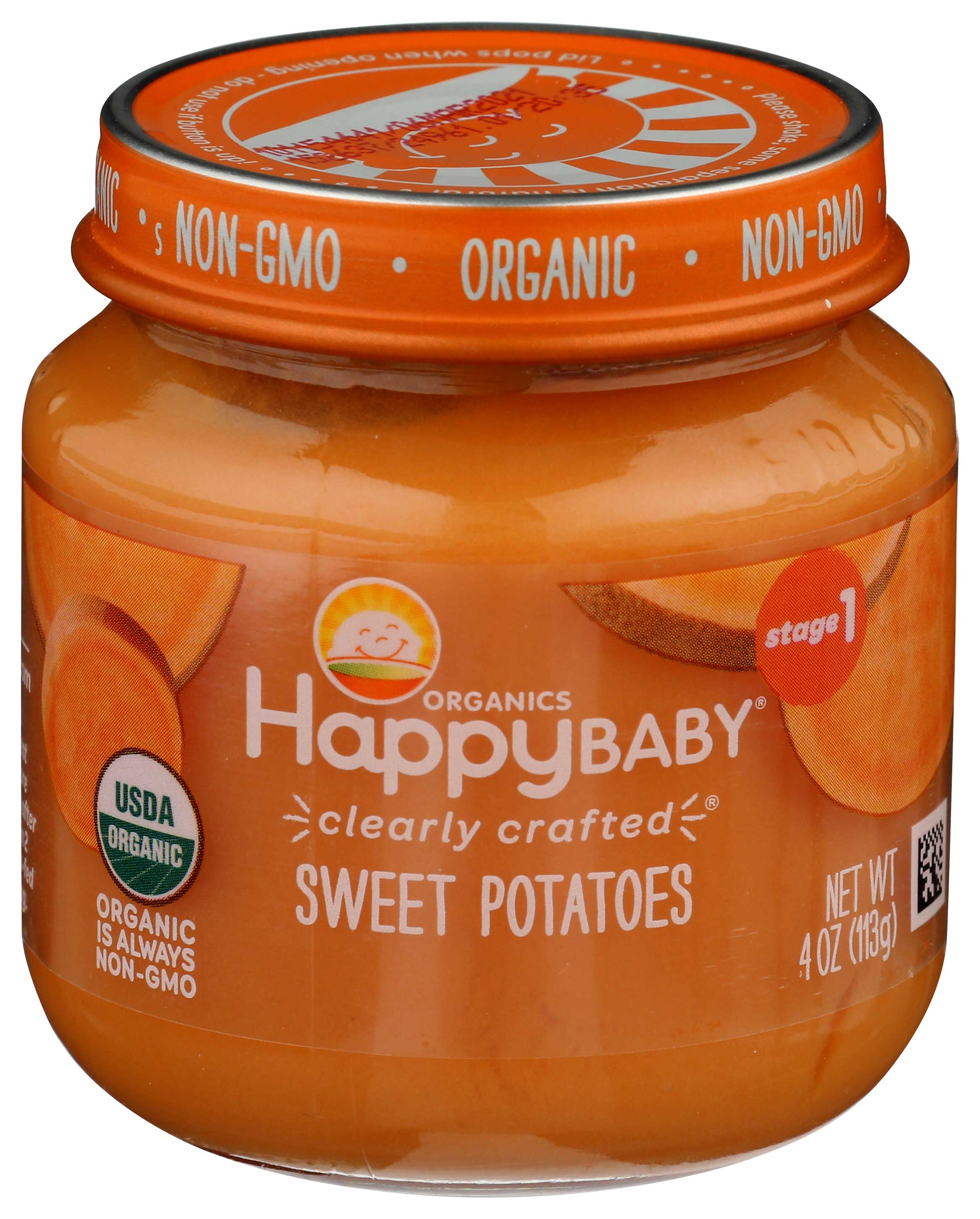 Happy Baby Organic Clearly Crafted Sweet Potato Stage 1 Baby Food, 4 Ounce Jar -- 6 per case