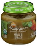 Happy Baby Organic Clearly Crafted Apples and Spinach Stage 2 Baby Food, 4 Ounce Jar -- 6 per case