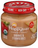 Happy Baby Organic Clearly Crafted Bananas and Strawberries Stage 2 Baby Food, 4 Ounce Jar -- 6 per case