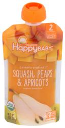 Happy Baby Clearly Crafted Organic Stage 2 Squash Pears and Apricots Baby Food, 4 Ounce Pouch -- 16 per case