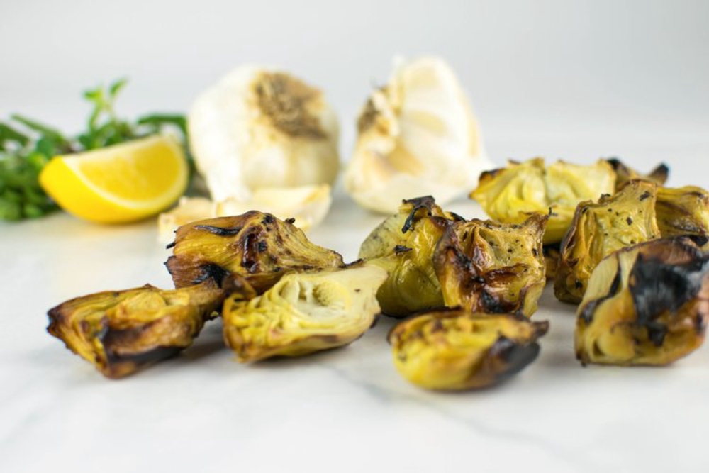 Sevillo Fine Foods Quartered Fire Roasted Artichoke Hearts, 8 Pound.