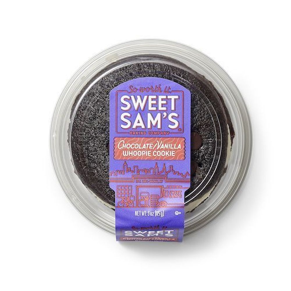 Sweet Sams Chocolate Vanilla Whoopie Cookie, 3 Ounce -- 8 per case