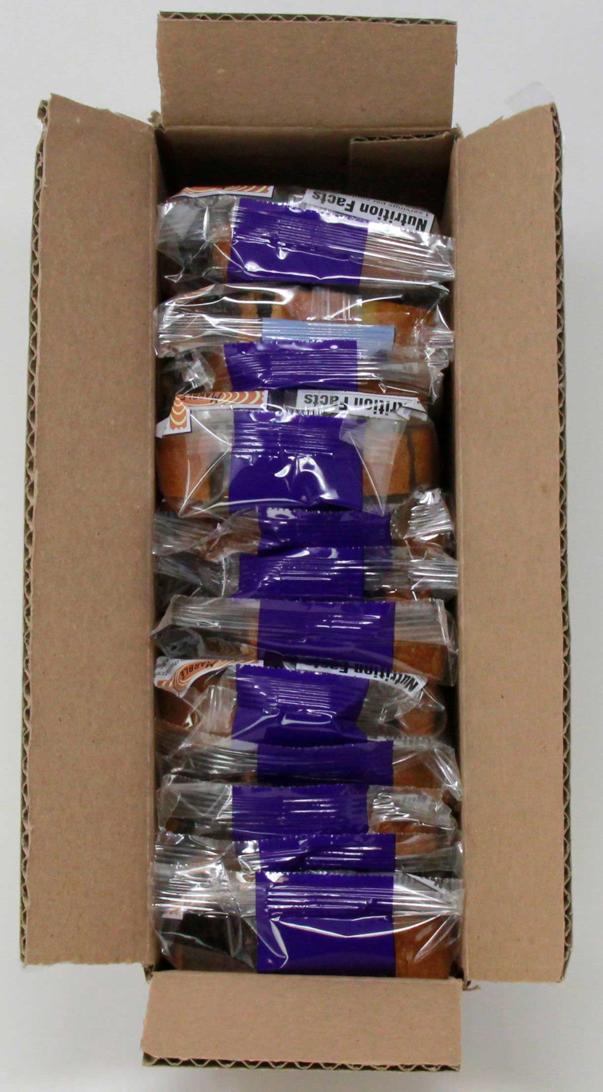 Sweet Sams Individually Wrapped Marble Pound Cake -- 12 per case
