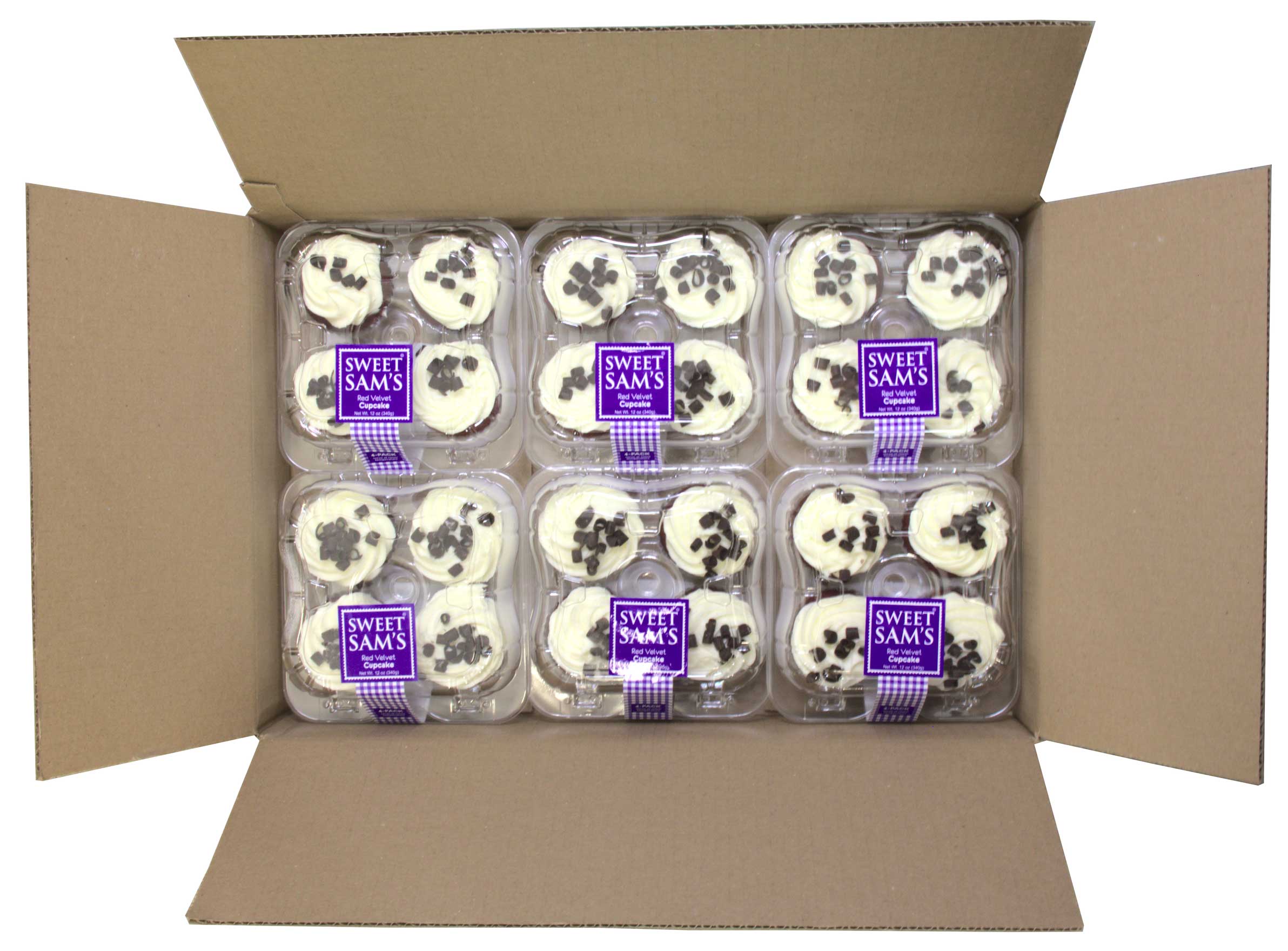 Sweet Sams Small Red Velvet Cupcake - 4 per pack -- 6 packs per case