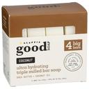 Alaffia Coconut Good Bar Soap, 4 count
