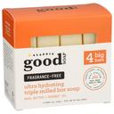 Alaffia Fragrance Free Good Bar Soap, 4 count