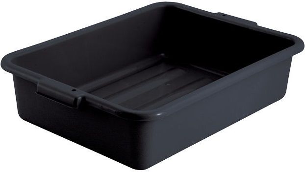 Winco Polypropylene Black Standard Weight Dish Box, 20 1/4 X 15 1/2 X 5 Inch