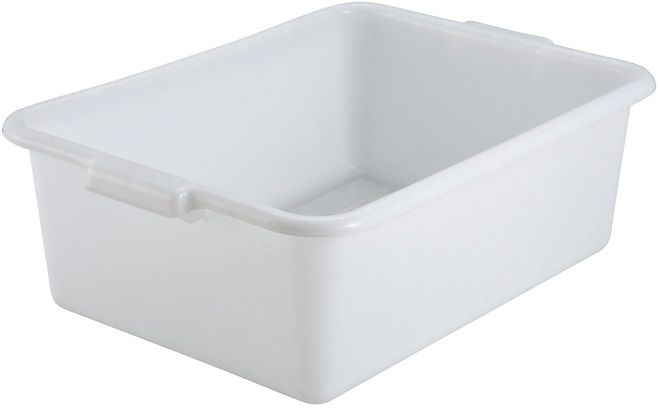Winco Standard Weight White Dish Box, 21 1/2 X 15 X 7 Inch