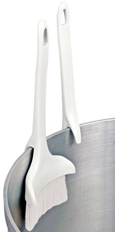 Winco Concave Boar Bristle Pastry Brush With Hook, 3 Inch
