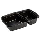 Royal Black Round Polypropylene 2 Compartment To Go Combo Container, 32 Ounce -- 150 per case.