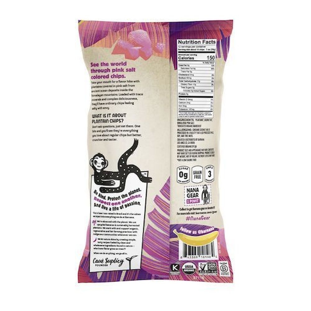 Barnana Himalayan Pink Salt Plantain Chips - Pallet, 352 count