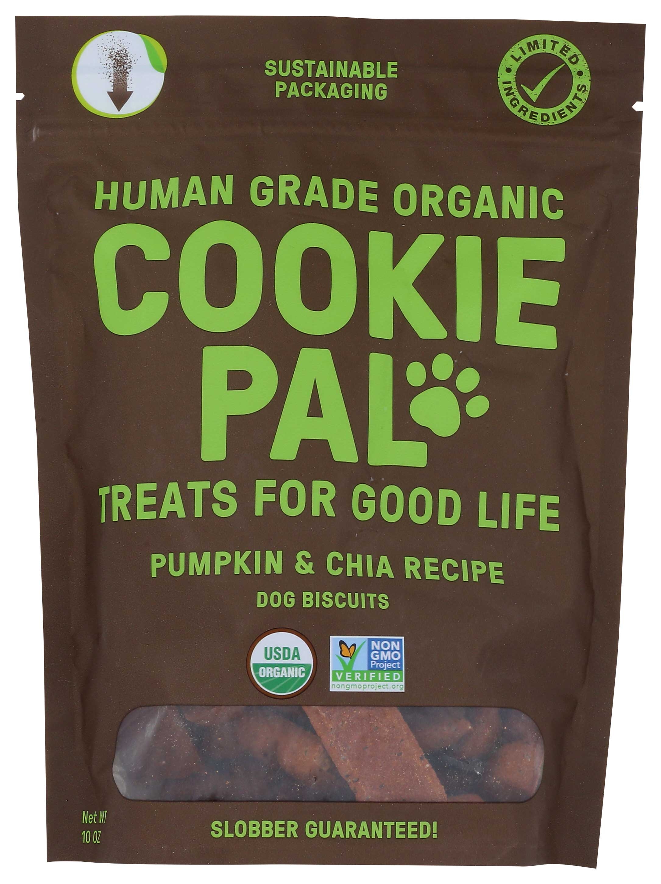 Cookie Pal Organic Pumpkin and Chia Recipe Dog Treat, 10 Ounce -- 4 per case