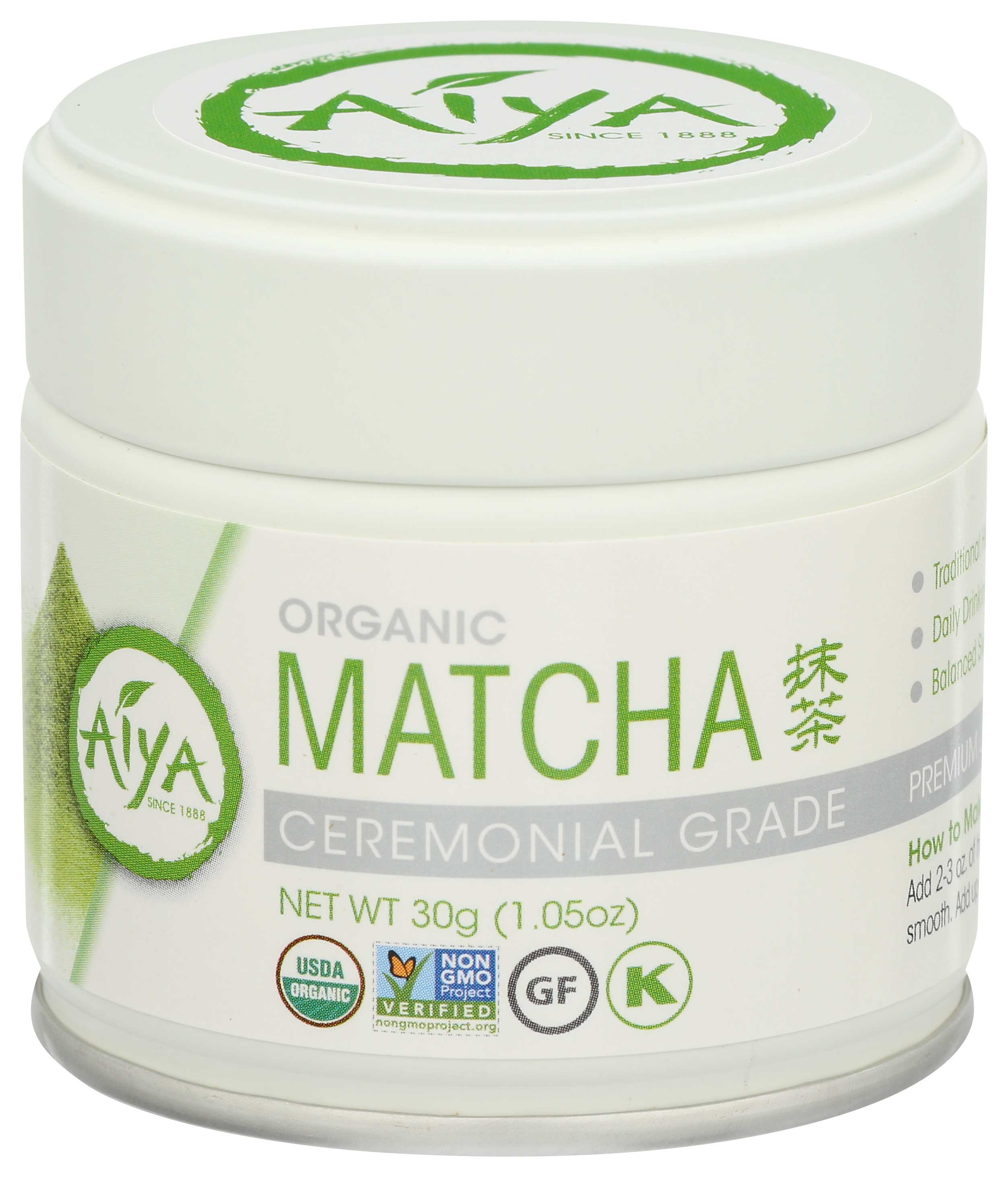 Aiya Organic Ceremonial Grade Matcha Tea, 30 Gram -- 6 per case
