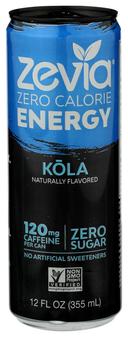 Zevia Zero Calorie Kola Energy Drink, 12 Fluid Ounce -- 12 per case