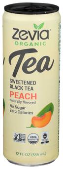 Zevia Organic Peach Sweetened Black Tea, 12 Fluid Ounce -- 12 per case