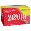 Zevia 12 Fluid Ounce Strawberry Lemon Burst Sleek Zero Sugar Soda, 6 count -- 4 per case
