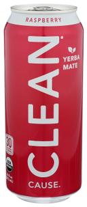 Clean Cause Organic Raspberry Sparkling Yerba Mate, 16 Fluid Ounce -- 12 per case